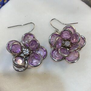 Lavender Flower Pierced Earrings